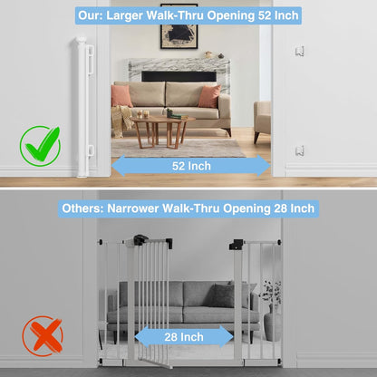 probebi Retractable Baby, Child & Dog Gates for Stairs, Extends to 54" Wide 34" Tall, Use for Outdoor, Indoor, Hallways, Doorways, Deck, Porch, Black