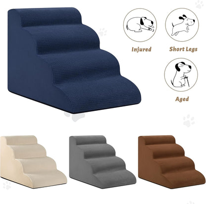 Aodisman 3-Step Dog Ramp and Stairs for Sofa and Chair - Non-Slip Sturdy Pet Steps for Small Dogs and Cats,15.7" H,Grey
