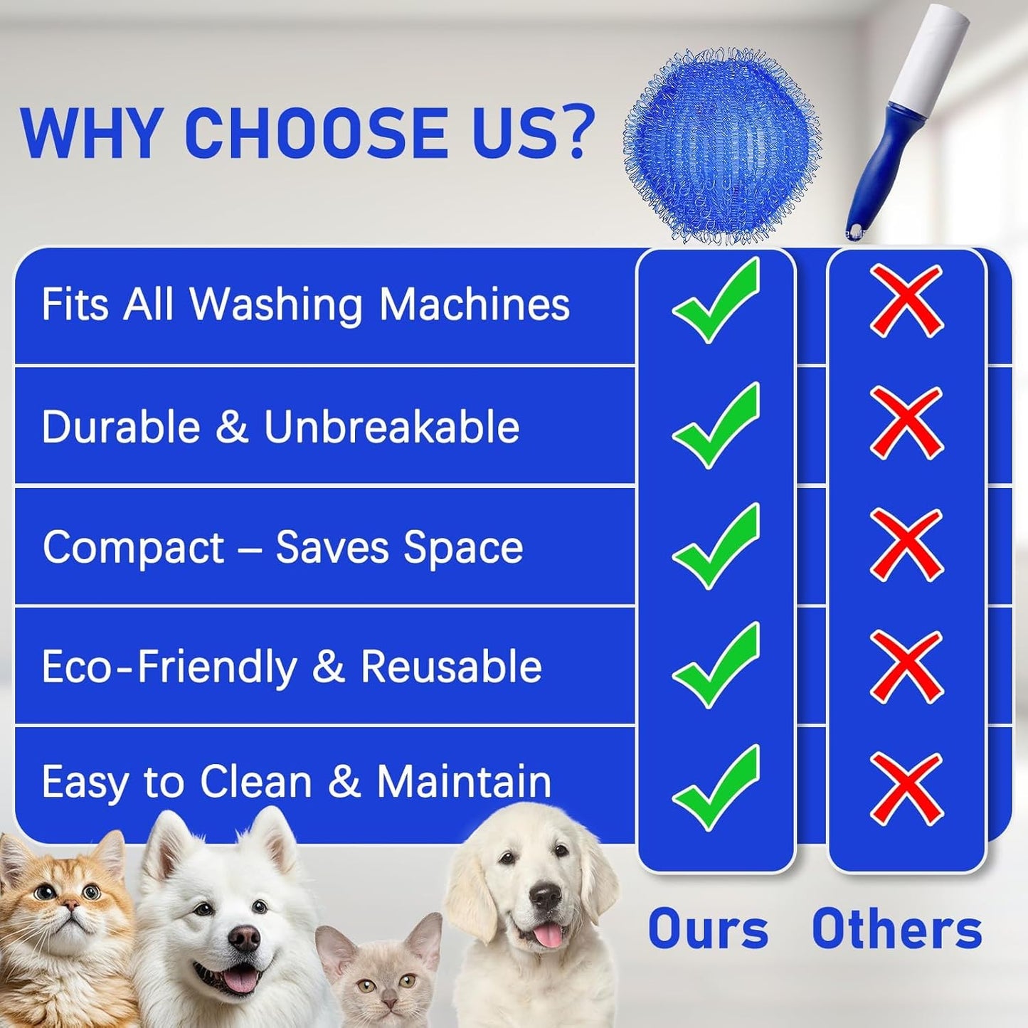 12 PCS Pet Hair Remover for Laundry, Washing Machine Fur Catcher, Effective Cat Dog Laundry Pet Hair Catcher for Clothes, Sheets, Towels, Fleece Blankets, Won’t Damage Fabric