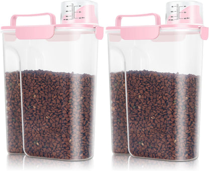 TBMax Dog Food Storage Container 5-7 lbs, Airtight Cat Food Container with Larger Spout & Measuring Cup, Portable Pet Food Storage Dispenser for Small Animal Kibble Storage, Bird Seed Container