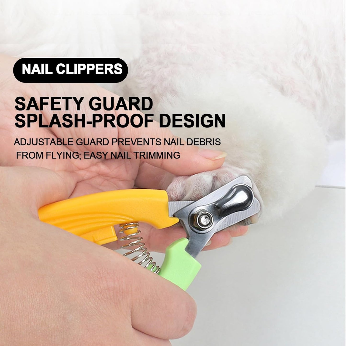 Blue Dog Nail Clipper with Safety Guard Plier Style Dog Claw Clippers Heavy-Duty Dog Toenail Clippers Professional Pet Nail Trimmers for Small Medium Large Dogs and Cats with Thick Nails