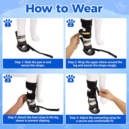Drop Foot Brace & No Knuckling Boot Brace for Dogs, Adjustable Toe Grips for Senior Dogs Stop Dragging, Dog Recovery Boot for Injured Paw, Dog Splint for IVDD, Arthritis, Senior Mobility(M)