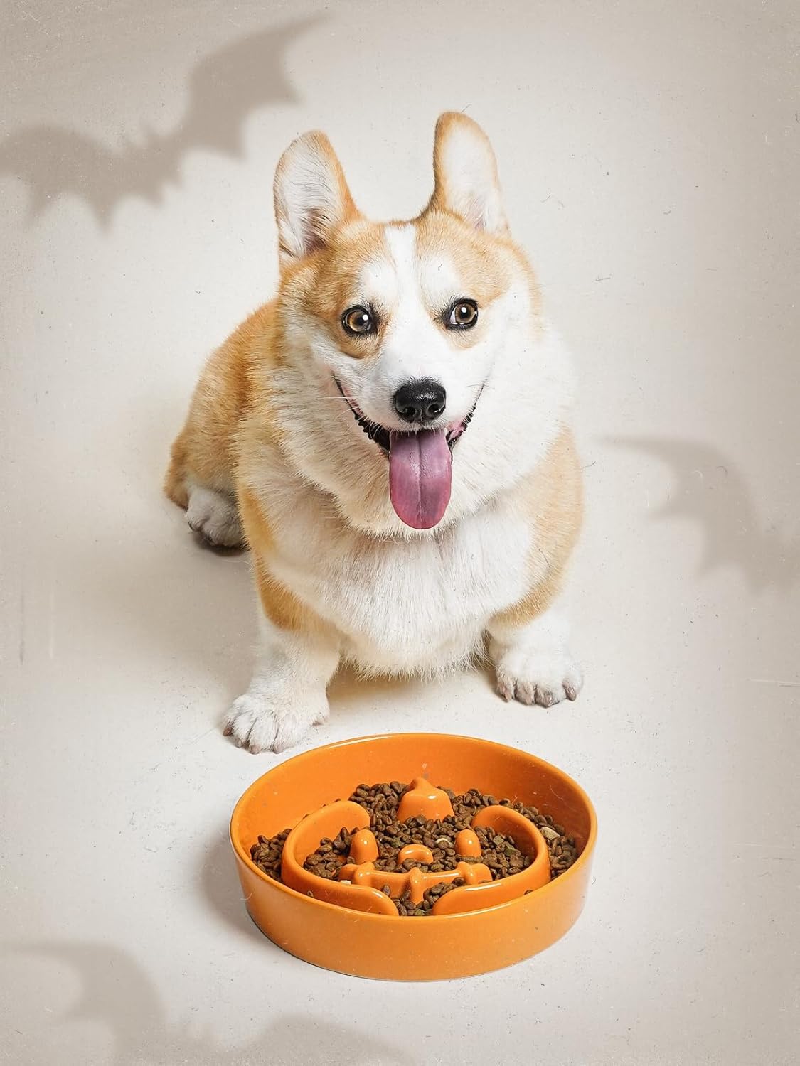 LE TAUCI Dog Bowls Slow Feeder Ceramic, 1.5 Cup Slow Feeding Bowl for Small and Medium Breed, Puzzle Dog Food Bowl for Fast Eater, Maze Purple