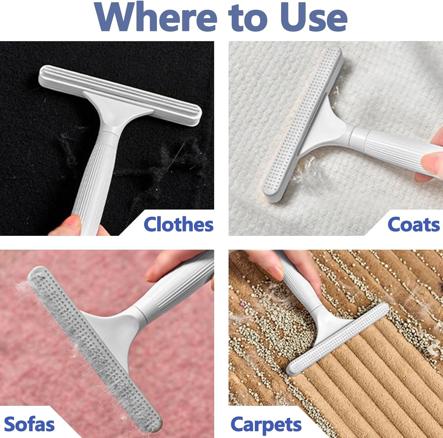 2 Pack Portable Pet Dogs Cats Hair Remover Lint Removal Shaver Tool Fur Scraper Carpet Rake for Couch Furniture Car Mats Fabric Sofa Clothes Bedding Pink