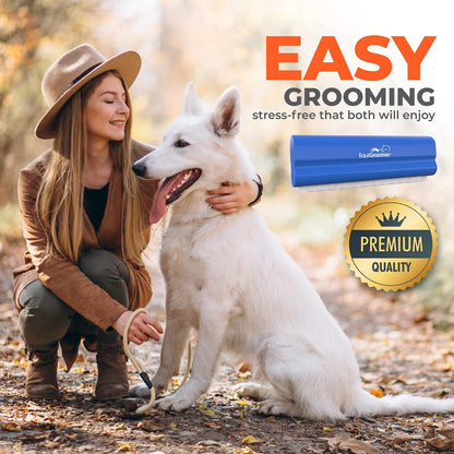 EasyGroomer Deshedding Brush for Dogs & Cats – Undercoat Grooming Tool for Short & Long Hair, Removes Loose Fur & Dirt, Reduces Shedding for Small & Large Pets, Purple
