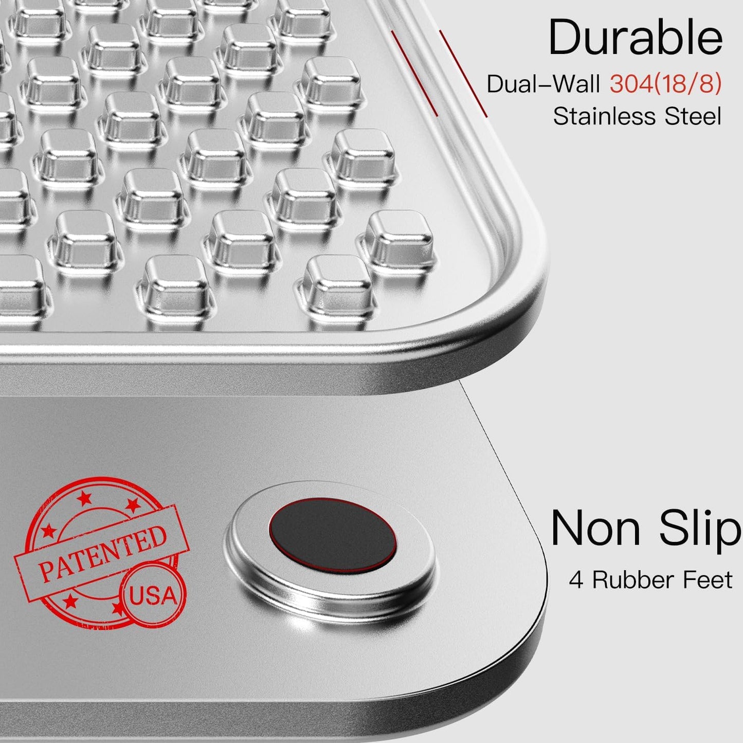 Double Wall Stainless Steel Lick Mat for Dogs & Cats - Chew Proof & Whisker Friendly, Non-Slip Base, for Calm Feeding & Anxiety Relief - Dishwasher Safe Slow Feeder Pad [1Pack]