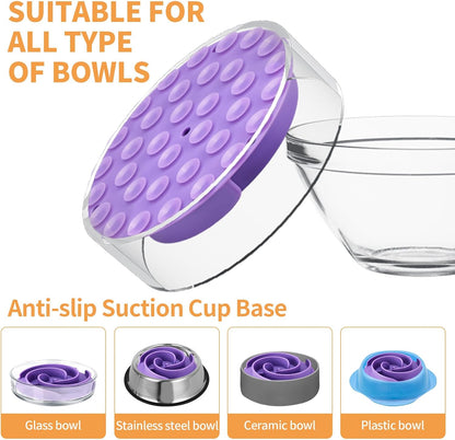Slow Feeder Dog Bowls Insert, Bestalk Soft Silicone Slow Eating Feeder Insert with Suction Cups for Small, Medium and Large Dogs, Fit into Basic and Elevated Dog Bowls, Dark Blue