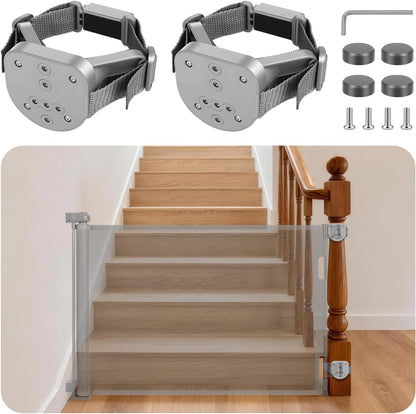 Upgraded Retractable Baby Gate, Extra Wide Safety Kids or Pets Gate, 33” Tall, Extends to 71” Wide, Mesh Safety Dog Gate for Stairs, Indoor, Outdoor, Doorways, Hallways(33”x71”, Black)