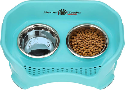 Neater Pet Brands Neater Feeder Deluxe Mess Proof Dog Bowls Elevated for Large Dogs Over 40 lbs, Made in USA, No Spill Raised Dog Food Bowl Stand Feeding Station, Food and Water Bowl Set, Black