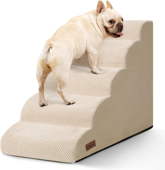Aodisman Dog Stairs for Small Dogs,3 Step Dog Ramp for Couch and Bed,Pet Stairs with Non-Slip Bottom for Old Cats,Indoor Pet Steps,Comfort,Durable,15.4" H