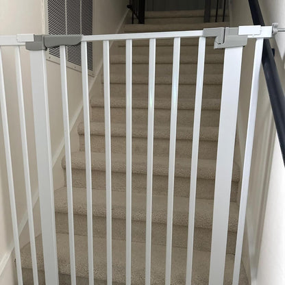 41 Inch Tall Baby Gate Auto Close Dog Gate Adjustable 29.92"-57.48" Wide Pressure Mounted Walk Through Swing Pet Gate for Doorways (White, 29.92"-57.48" Wide)