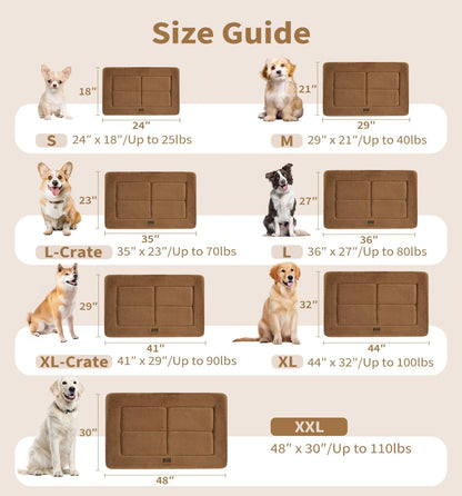 Made4Pets Dog Crate Pad Bed for Medium Large Dogs, Washable & Reversible, Anti-Slip Kennel Mat for Cozy Sleeping, Soft Fluffy Dog Bed for Indoor & Outdoor Use, 35"x23", Gray