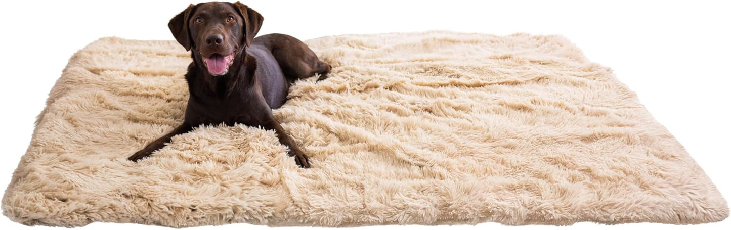 Best Friends by Sheri Calming Shag Dog Blanket – Ultra Soft Faux Fur Pet Throw, Anxiety-Relief, Lightweight Warm Bed Cover for Dogs and Cats, Machine Washable, Taupe, 30" x 40"