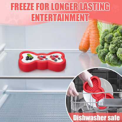 Freeze Dog Lick Bowl, Animire Non-Slip Slow Feeder Lick Mat for Dogs, Silicone Dog Enrichment Bowl for Distraction Anxiety Relief Boredom, BPA Free, Dishwasher Safe(Rose,S)