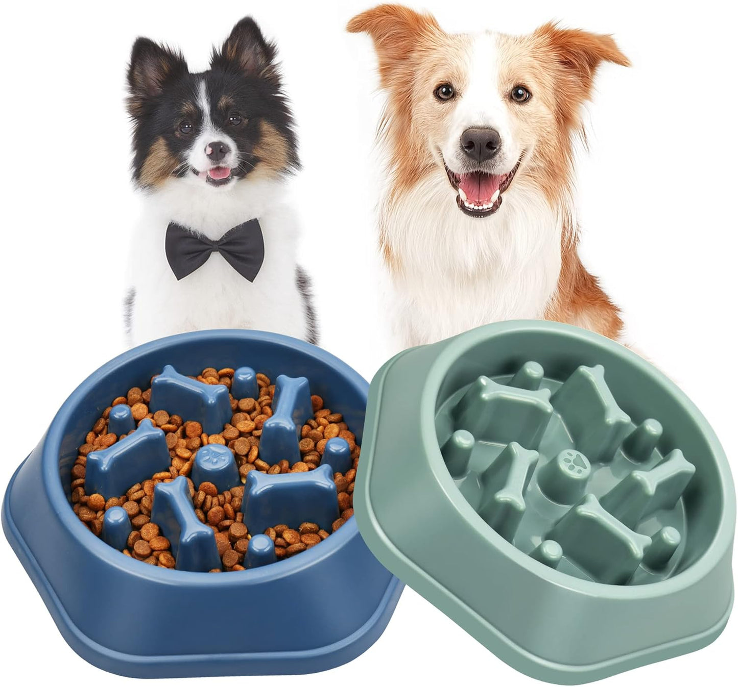 UPSKY Slow Feeder Dog Bowl Anti-Chocking Slower Feeding Pet Puzzle Bowls, Interactive Bloat Stop Dog Food Dishes Non-Slide Dogs Lick Treat for Small Medium