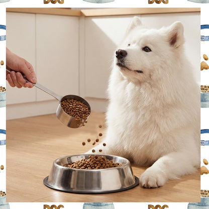 1 Cup Dog Food Scoop,Scoop for Dog Foods with 7.8'' Long Handle,Stainless Steel Dog Food Measuring Cups for Pet Foods,Easy to Clean (1CUP)