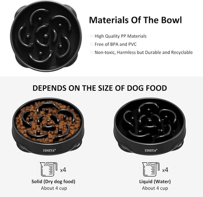 YINEYA Slow Feeder Dog Bowls, Pet Supplies that Slow Down Eating, Pet Food Bowls, Maze Dog Puzzle Feeder for Medium Breed