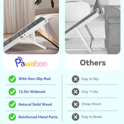 2026 Upgraded Dog Ramp for Couch, Foldable Small Dog Ramp for Sofa, 4 Adjustable Height from 13'' to 21", Portable Stable Pet Steps with Non-Slip Pad, Pet Ramps Use for Sofa Couch Stairs