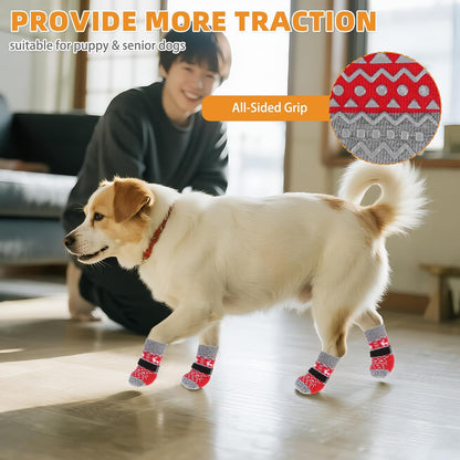 KOOLTAIL Dog Socks Shoes for Hot Pavement to Prevent Licking Paws, Winter Dog Boots&Paw Protector for Hardwood Floors Anti Slip,Traction Control Grip Booties for Small Medium Large Senior Dogs,Black M