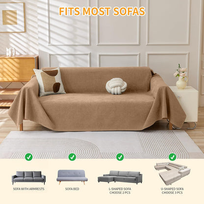 Deep Dream Cat-Scratch Resistant Couch Cover, Waterproof Sofa Cover for 3 Cushion Couch Washable, Pet Friendly Couch Protectors Anti Slip Thickened Love Seat Slipcovers for Pets, 71" x 118", Dark Grey