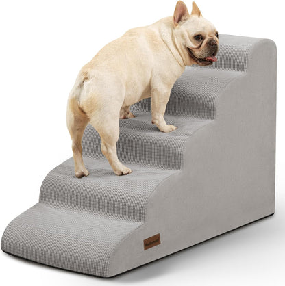 Aodisman 3-Step Dog Ramp and Stairs for Sofa and Chair - Non-Slip Sturdy Pet Steps for Small Dogs and Cats,15.7" H,Grey