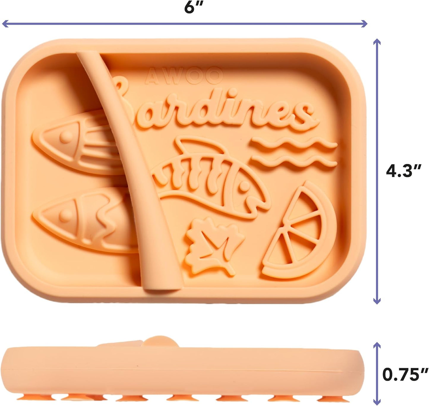 Awoo Lick Dish - Silicone Lick Mat + Slow Feeder for Cats & Small Dogs - Non-Slip Design with Suction Cups - Dishwasher Safe, Extends Mealtime, Reduces Anxiety (Periwinkle)