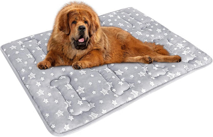 Dog Crate Bed Mat (36" X 23"), Soft Dog Bed Mat with Cute Stars, Personalized Crate Pad, Anti-Slip Bottom, Machine Washable Kennel Pad