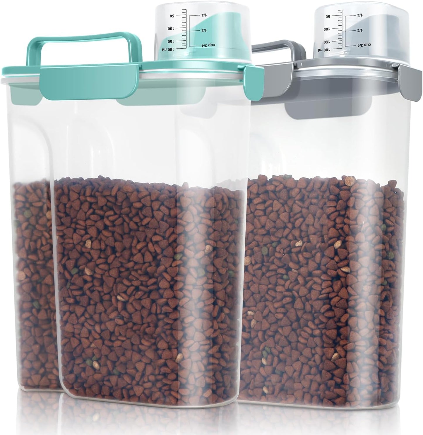 TBMax Dog Food Storage Container 5-7 lbs, Airtight Cat Food Container with Larger Spout & Measuring Cup, Portable Pet Food Storage Dispenser for Small Animal Kibble Storage, Bird Seed Container