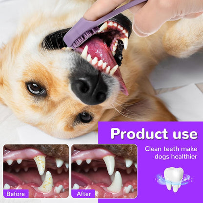 Qianyu 4 Pack Silicone Dog & Cat Finger Toothbrush Kit - Food Grade, Safe, Non-Toxic, Easy Teeth Cleaning, Prevents Bad Breath & Oral Inflammation