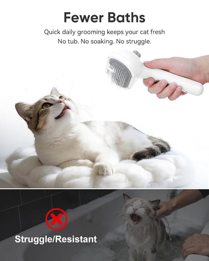 Pet Steam Brush Dog Cat 2026 New Grooming Comb for Shedding, Floating Hair, Smooth & Detangling, Gentle Cool Mist Softens Hair Reduces Static Helps Pets Who Dislike Bathing,Includes Waterless Shampoo