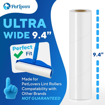 PetLovers Extra Sticky Lint Roller Mega Value Set 600 Sheets for Pet Hair Removal, Dog and Cat Lint Remover 6 Pack
