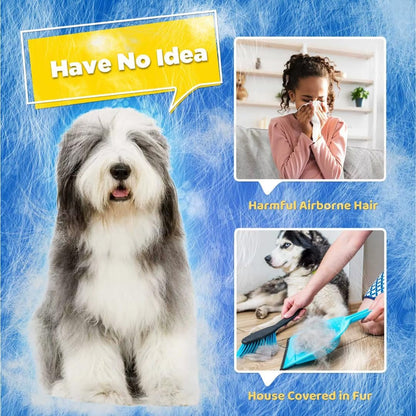 Silicone Pet Grooming Glove – 5-Finger Deshedding & Massage Mitt for Dogs & Cats – Wet & Dry Hair Removal Glove with Adjustable Strap (Right Hand), Blue