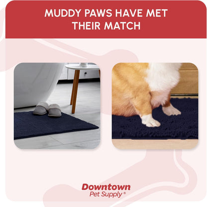 My Doggy Place Dog Mud Mat, 36"x26" Ash – Thick Microfiber Entry Rug for Snow, Mud & Salt – Absorbent, Quick-Dry, Washer-Safe & Non-Slip, Large