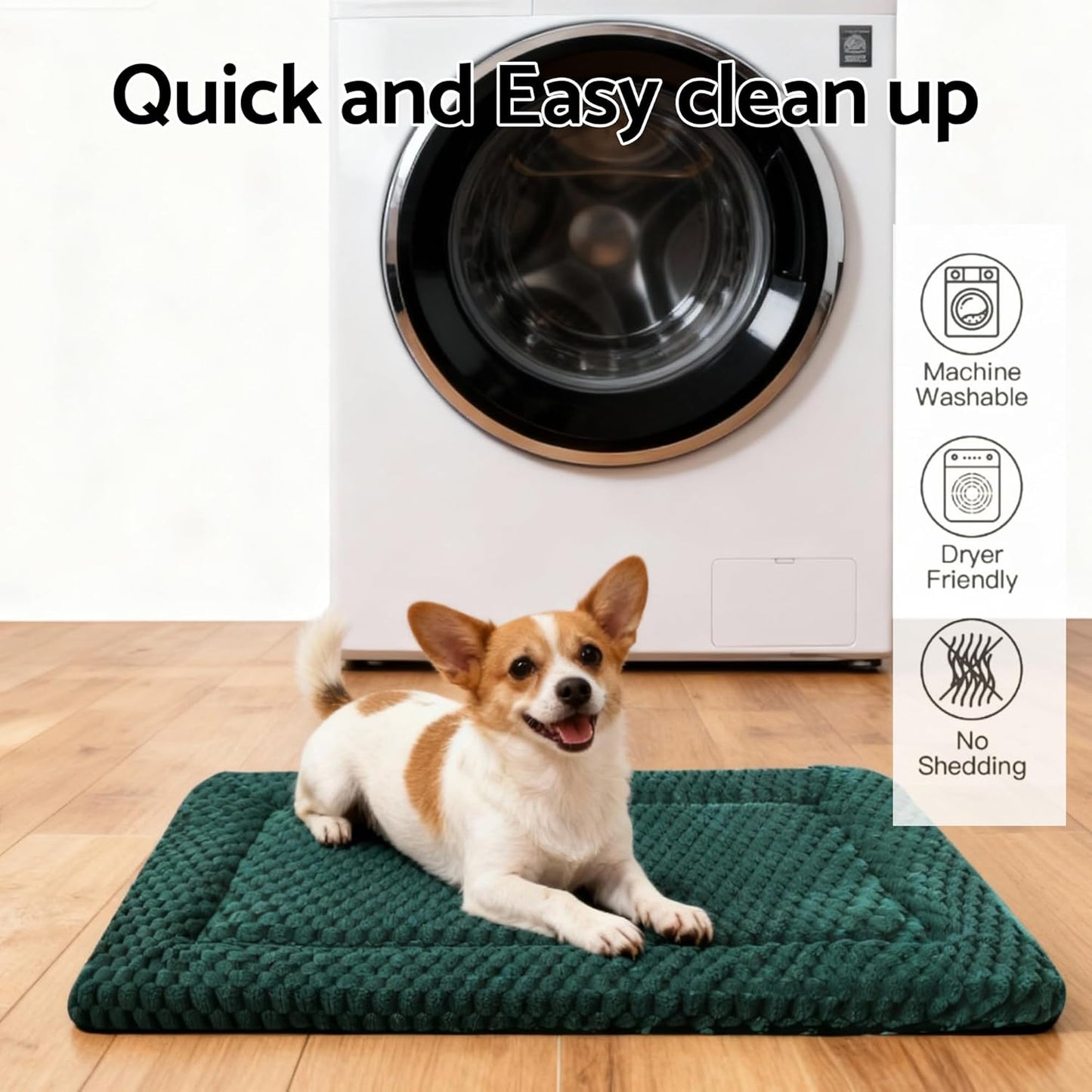 Dog Bed Mat, Reversible Crate Pad & Cute Dog Bed - Machine Washable Kennel Mat with Ultra Soft for Small Dogs (Cool/Warm), 24" x 18", Grey&Star