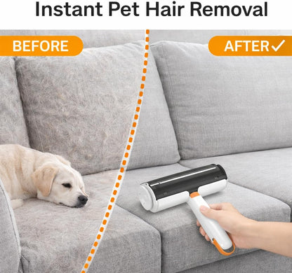 Pet Hair Remover for Furniture, Reusable Pet Hair Removal Tool, Self Cleaning Fur Remover for Couch, Carpet, Rugs, Bedding & Car Seats, Dog & Cat Hair Remover, Reusable lint Roller