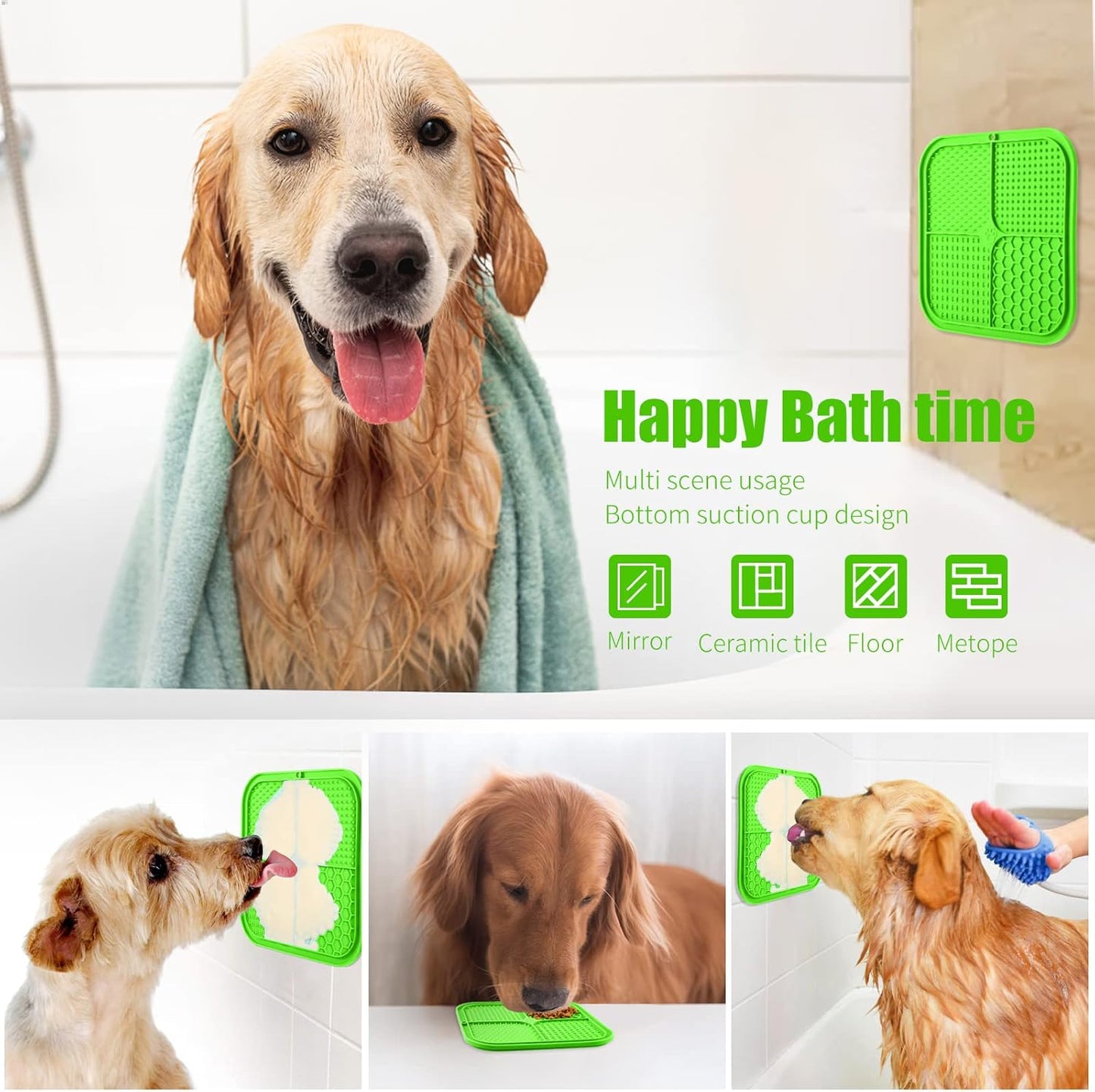 Honomastry Lick Mat for Dogs, Premium Lick Pad with Suction Cups for Dog Anxiety Relief, Slow Feeder Dog Bowls, Bathing, Grooming and Training.