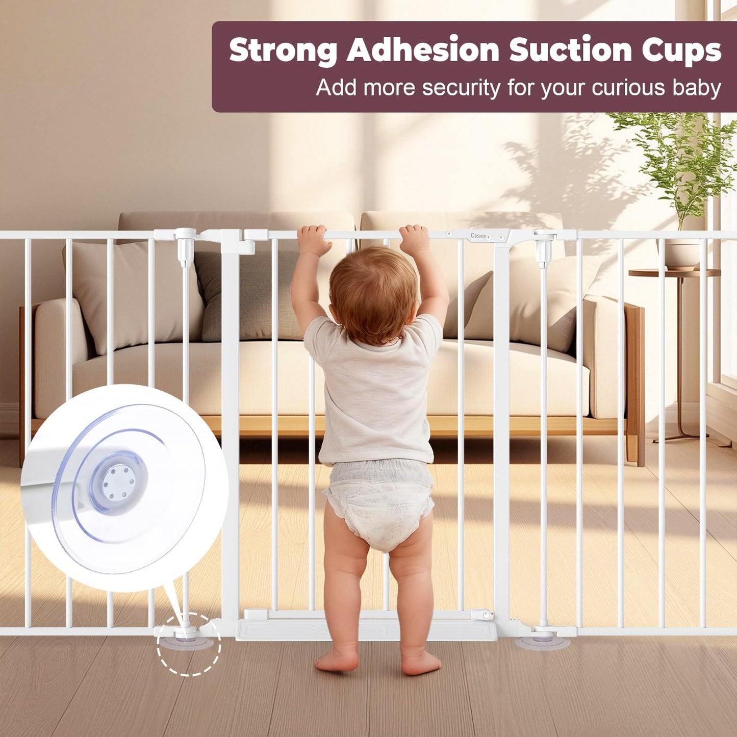 29.4-78" Extra Wide Baby Gate, Long Dog Gates Indoor for Doorways Stairs, Essential Large Safety Gate for Child Toddler with Anti-Trip Pedal, Adjustable Pet Gate, 28" Tall 3 Metal Panels Black