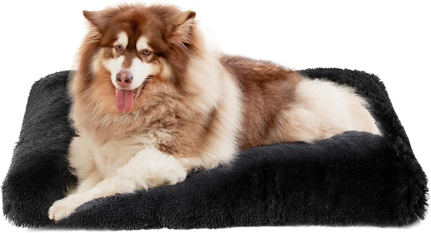 EHEYCIGA Fluffy Dog Crate Bed for Medium Dogs, Plush Faux Fur Crate Pad, Calming Anti Anxiety Medium Dog Bed, Washable Soft Warm Crate Mat with Non-Slip Bottom