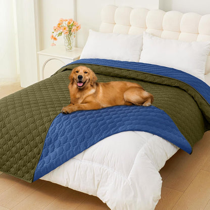Smiry Waterproof Dog Bed Cover Blanket 30x70, Soft Reversible Pet Blanket, Washable Leakproof Cats Dogs Couch Cover for Sofa, Couch, Furniture, Grey/Dark Grey