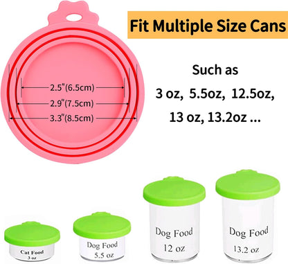 Lydia’s Deal Pet Food Can Covers 2-Pack, Thick Silicone Universal Can Lids for Dog & Cat Food, Fits 3oz/5.5oz/12oz, Airtight Seal, Durable & Dishwasher Safe, Easy Grip with Spoon (Blue & Orange)