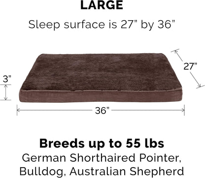 Furhaven Replacement Dog Bed Cover Ultra Plush Faux Fur & Suede Mattress, Machine Washable - Gray, Large