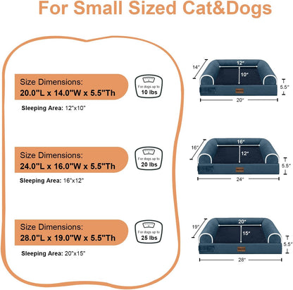 Large Dog Bed Orthopedic Washable: Beds Bolster XL Bed Large Big Dogs Memory Foam Couch Sofa Waterproof with Removable Cover