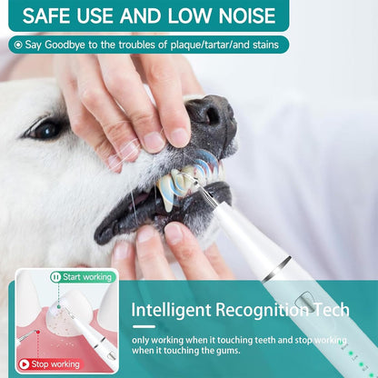 Plaque Remover for Teeth, Pet Ultrasonic Cleaner, Dog Plaque and Tartar Remover with LED Light, Dog Teeth Cleaning Dental Care Kit for Tartar and Stains, Suitable for Dogs and Cats (Black)