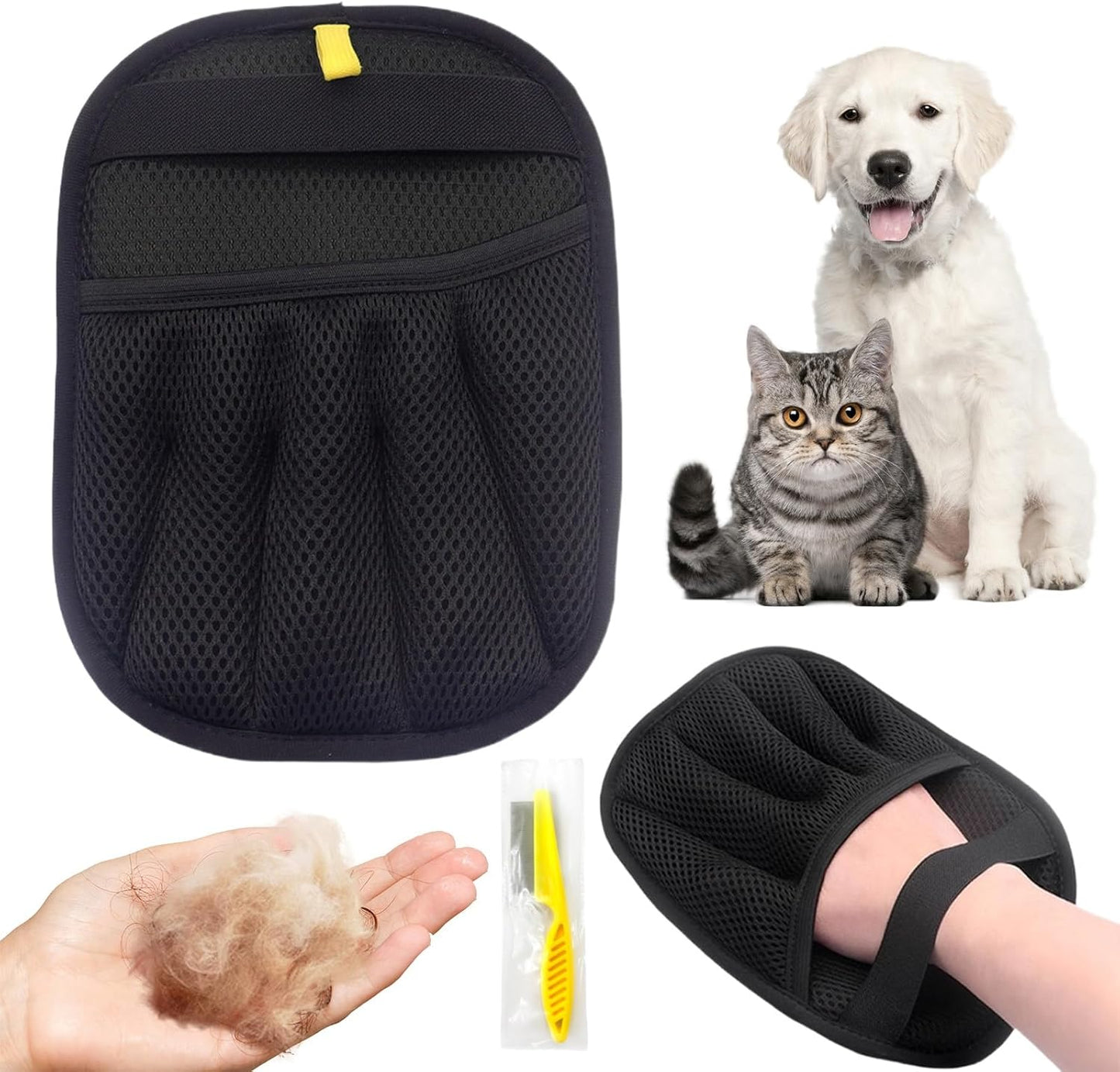 Pet Hair Remover Gloves, Electrostatic Removal Gloves for Pet Hair, Cat & Dog Hair Removal Tool for Furniture Couch