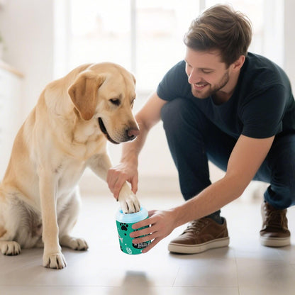 Dog Paw Cleaner Cups for Dogs Pet Foot Washer Paw Scrubber for Medium Small Dogs Cats Cleaning Cup Cute Yellow Fiesta Guitars Cacti and Ethnic Birds