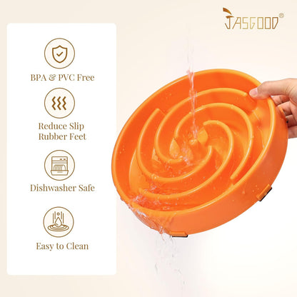 JASGOOD Slow Feeder Dogs Bowl for Large Medium Dogs,Anti-Gulping Pet Slower Food Feeding Bowls Stop Bloat,Preventing Choking