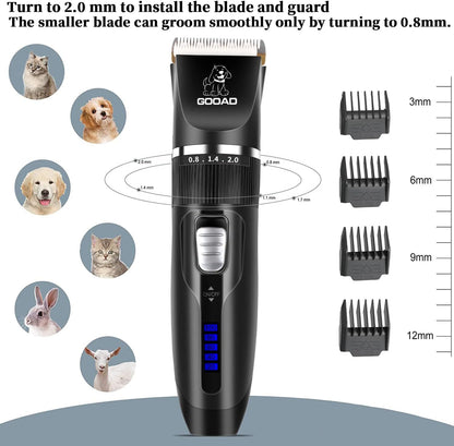 Dog Clippers for Grooming,Dog Grooming Kit for Heavy Thick Hair&Coats/Low Noise Rechargeable Cordless Hair Trimmer/Pet Shaver with Paw Trimmer for Small & Large Dogs Cats
