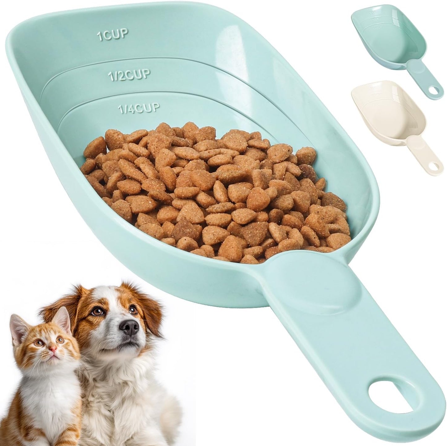 Dog Food Scoop 1 Cup, One Cup Measuring Cup, Food-Grade Melamine Pet Food Scoop, Durable 1 Cup Scoop with Precise Markings, BPA-Free & Dishwasher Safe (White, 8oz)