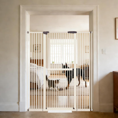 Lumizone Extra Tall Cat Gate 61.02" High Pressure Mounted Extra Wide 30.12"-34.05" (17Sizes) 1.37" Gap No Drilling Auto-Close Tall Pet Gate for Dogs (Black, 30.12"-34.05" W)