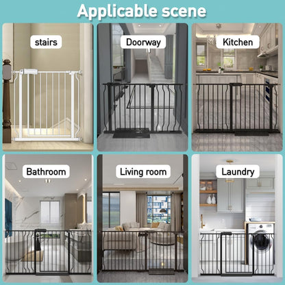 WAOWAO Baby Gate 71.65-85.03" Extra Wide Pressure Mounted Walk Through Swing Auto Close Safety Metal Black Toddler Kids Child Dog Pet Puppy for Stairs,Doorways,Kitchen